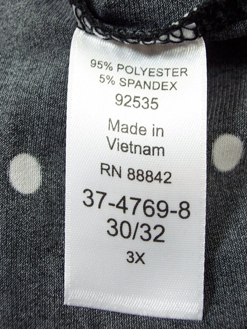 Woman Within 3X 30/32 Top Black & White Polka Dot 3/4 Sleeves Cold Shoulder NEW - Picture 11 of 12